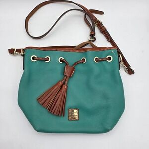 Dooney & Bourke Pebble Grain Leather Tasha Drawstring Shoulder Bag - Green